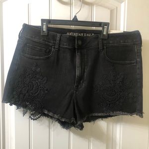 American Eagle Black Denim Shorts